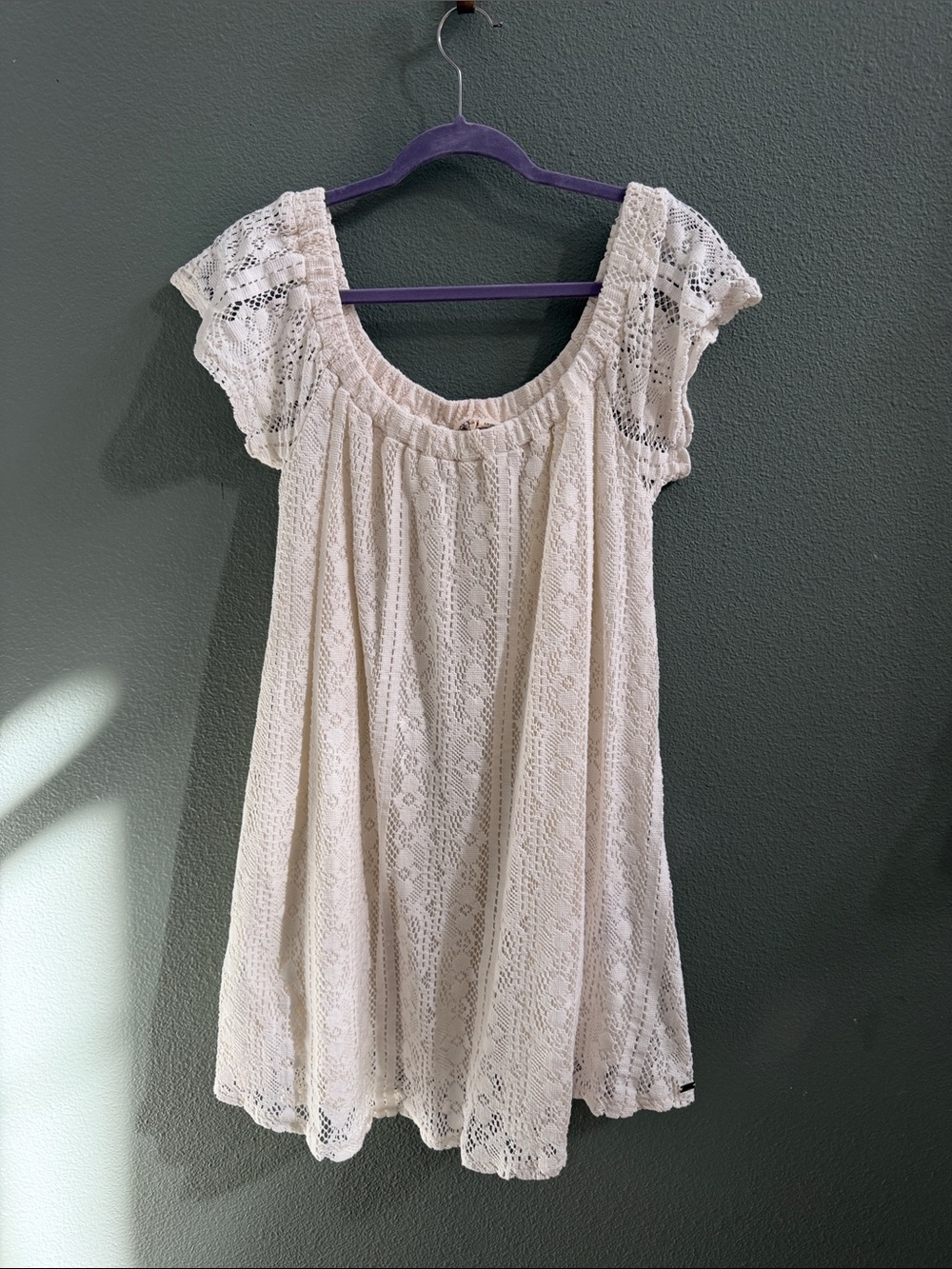 Roxy Crochet Dress Lace Sz S Baby Doll Dress